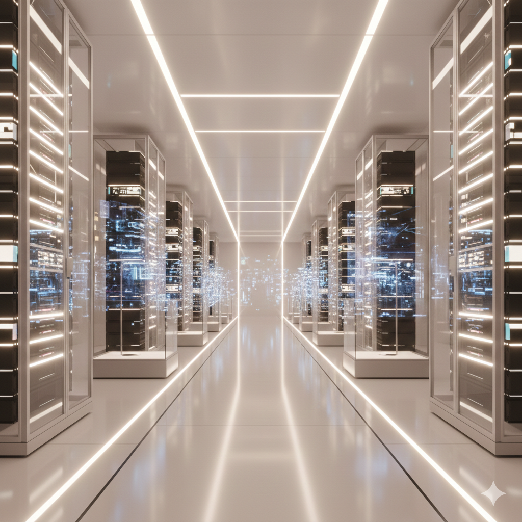 Ashbourne Privè virtual studio — H100 GPU cluster powering proprietary diffusion models